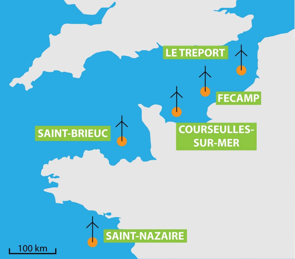 Die geplanten Offshore Windparks in Frankreich