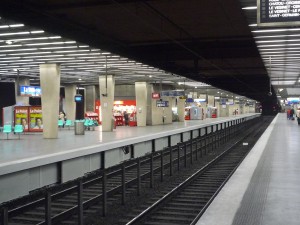 Underground RER station in La Défense