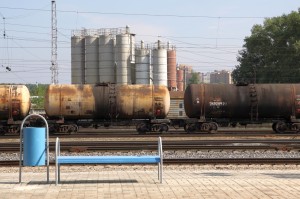 An industrial train yard in Moscow