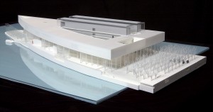 Modell der Fondation Pinault von Tadao Ando