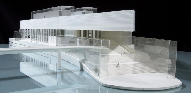 Modell der Fondation Pinault von Tadao Ando