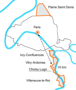 Location of the regeneration areas along the Seine