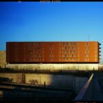Fire station by Jean-Marc Ibos and Myrto Vitart – landmark building in Nanterre, west of Paris, France © Georges Fessy
