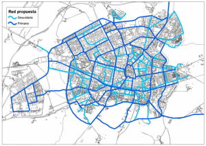 Réseau cycliste proposé à Vitoria