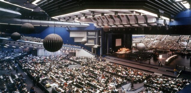 International Congress Center (ICC) Berlin – iconic modernist congress building, exterior view, Germany