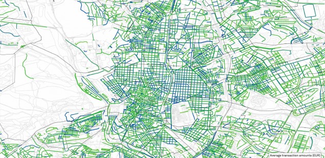 Average transaction per street in Madrid