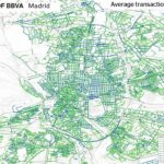 Big data visualisation of urban activity and street patterns in Madrid, Spain © BBVA