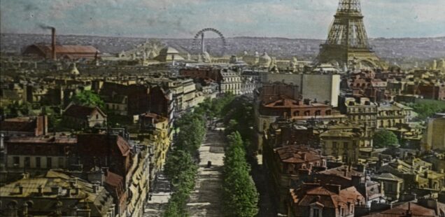 Bird's-eye view from the Arc de Triomphe showing Haussmannian Paris, France, 1915 © OSU Special Collections