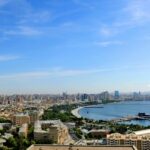 City panorama of Baku, Azerbaijan – capital city undergoing rapid oil-funded urban transformation, 2013