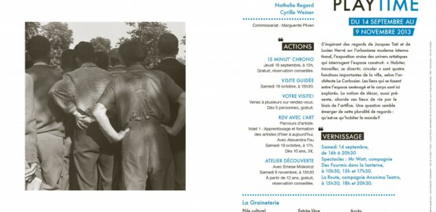 Flyer for the Playtime urban architecture and photography project – event visual communication material