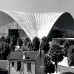 CNIT exhibition centre shortly after construction at La Défense, Paris, 1958 – first major building of the district