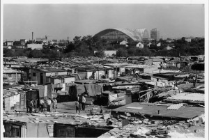View from the shanty towns of Nanterre in front of the CNIT shortly after its construction