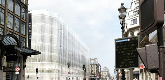 Samaritaine department store renovation by SANAA architects in Paris, France – contested glass facade, 2011