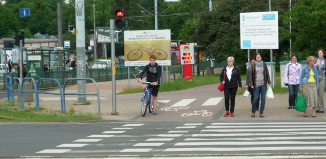 New bicycle lane in Gdansk, Poland – cycling infrastructure expansion for sustainable urban mobility, 2014
