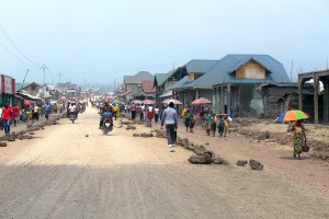 Road construction in Goma