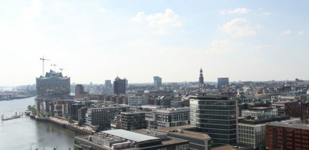 HafenCity Hamburg waterfront district – new mixed-use urban development on former port, Germany