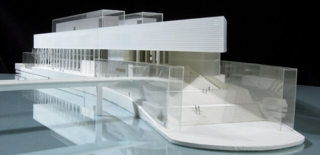 Model of the Fondation Pinault art museum at Pont de Sèvres, near Paris, designed by Tadao Ando © ARR
