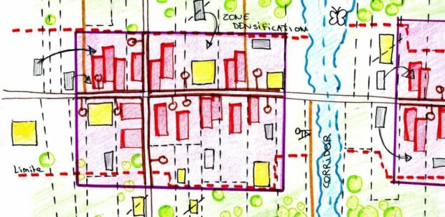 Concept for restructuring informal housing in woodland areas of Joncs Marins, Paris metropolis © Rethink