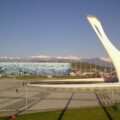 Olympic torch on display in Sochi, Russia, post-2014 Winter Olympics legacy site, 2016 © Irene Valdimirov
